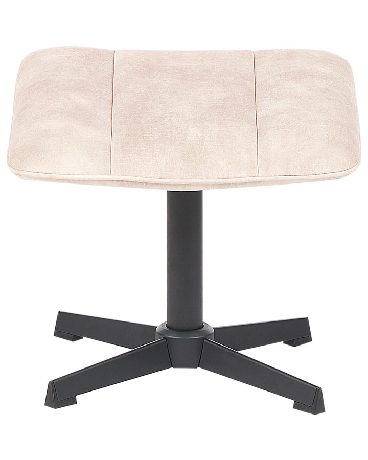 Lia Swivel Armchair with Footstool Velvet Beige
