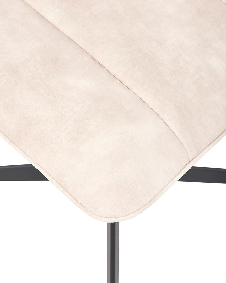 Lia Swivel Armchair with Footstool Velvet Beige