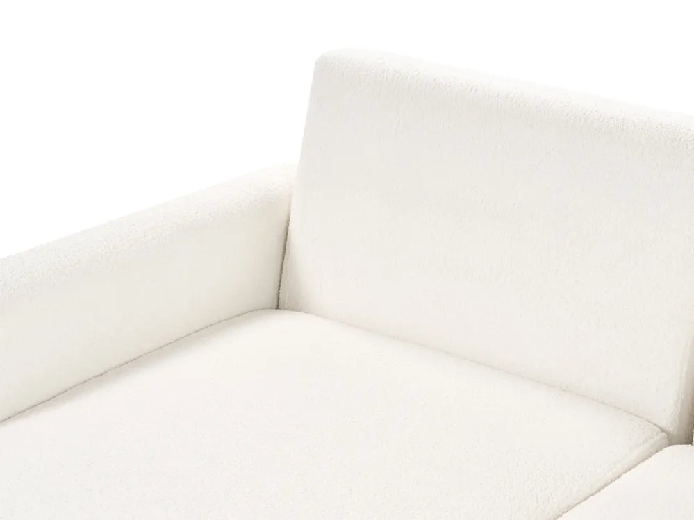 Sofa Bed 3 Seater Boucle Off-White with Storage Right Hand Arwilla