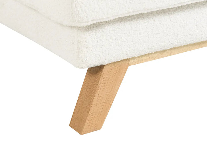 Sofa Bed 3 Seater Boucle Off-White with Storage Right Hand Arwilla