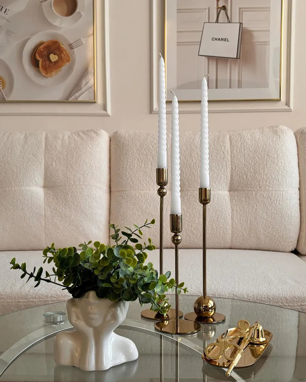 Sofa Bed 3 Seater Boucle Off-White with Storage Right Hand Arwilla