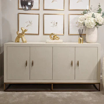 D.I.Designs Hampton Four-door Ivory Shagreen Sideboard