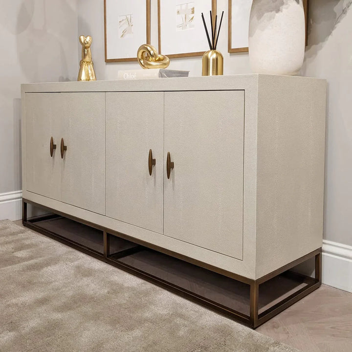 D.I.Designs Hampton Four-door Ivory Shagreen Sideboard