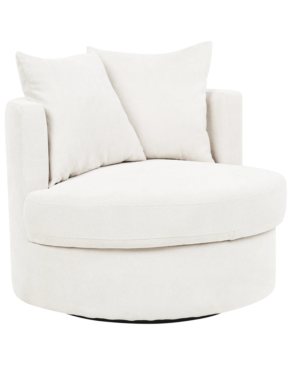 White swivel chair with cushions on a white background
