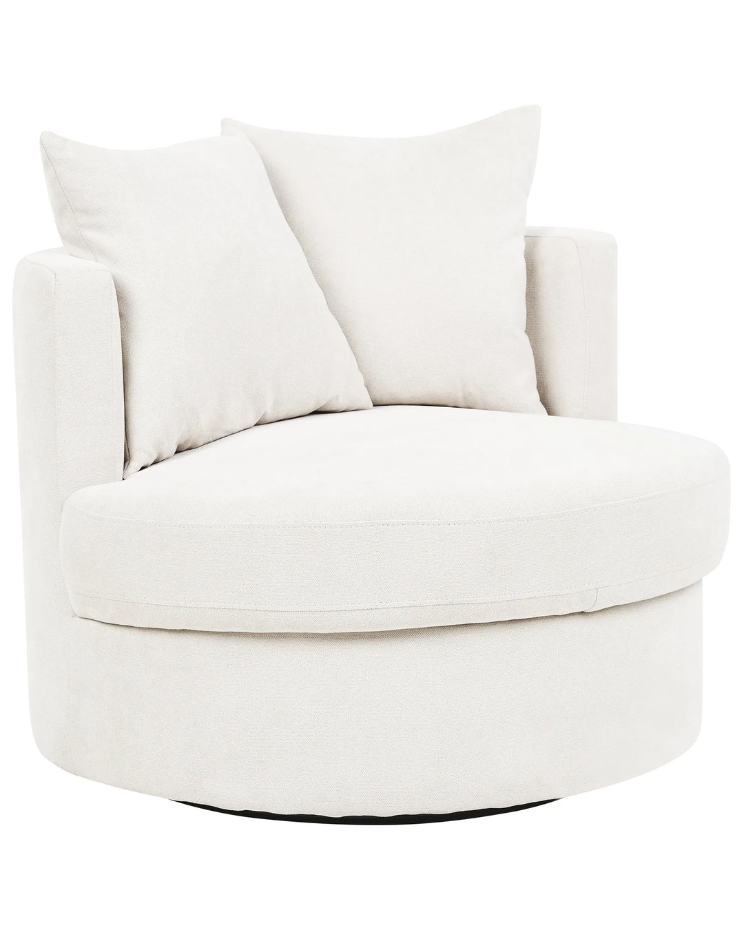 White swivel chair with cushions on a white background