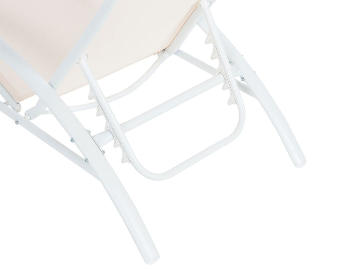 Steel Folding Garden Sun Lounger Beige Philippos