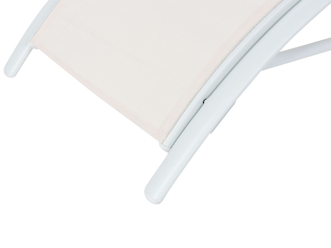Steel Folding Garden Sun Lounger Beige Philippos