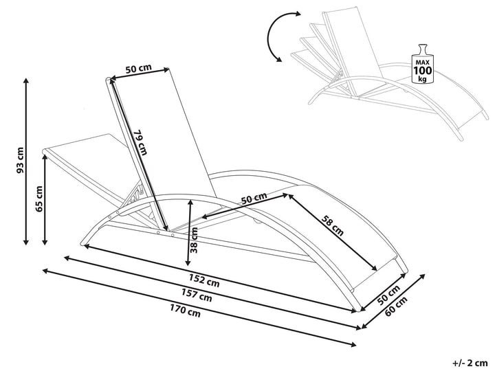 Steel Folding Garden Sun Lounger Beige Philippos