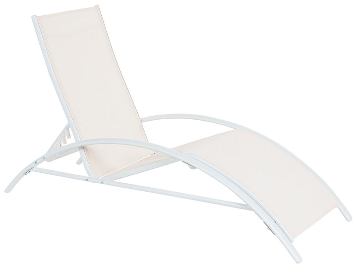 Steel Folding Garden Sun Lounger Beige Philippos