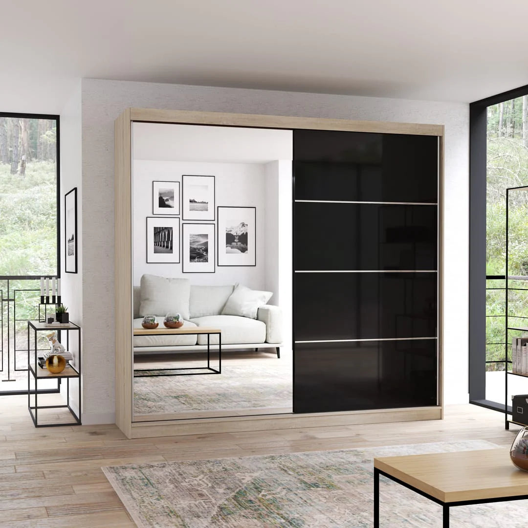Multi 31 Sliding Mirror Door Wardrobe 233cm