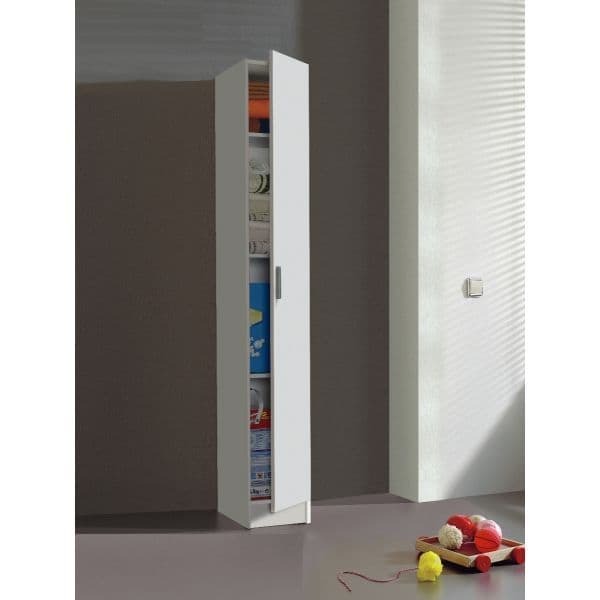 White Narrow Storage Cupboard Holtby