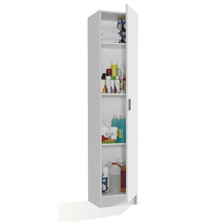 White Narrow Storage Cupboard Holtby