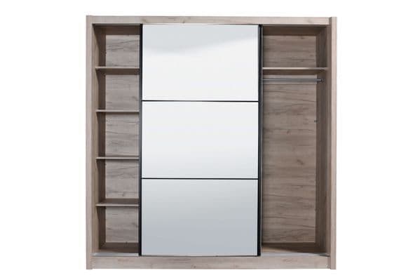 Debara Oak Effect Sliding Mirror Wardrobe