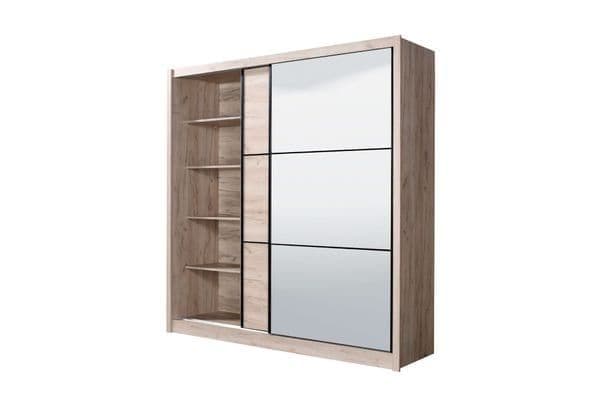 Debara Oak Effect Sliding Mirror Wardrobe