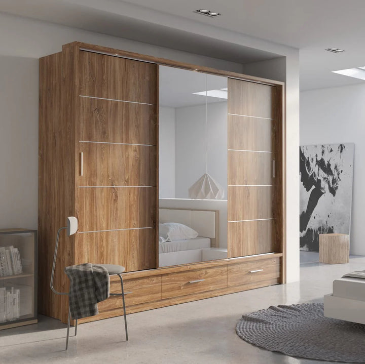 Arti AR-01 Sliding Door Wardrobe 250cm With LED Lights