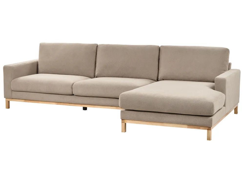 Corner Sofa 4 Seater Fabric Taupe Left Hand Seybert