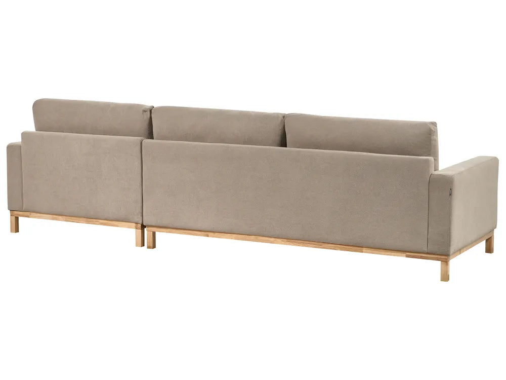 Corner Sofa 4 Seater Fabric Taupe Left Hand Seybert