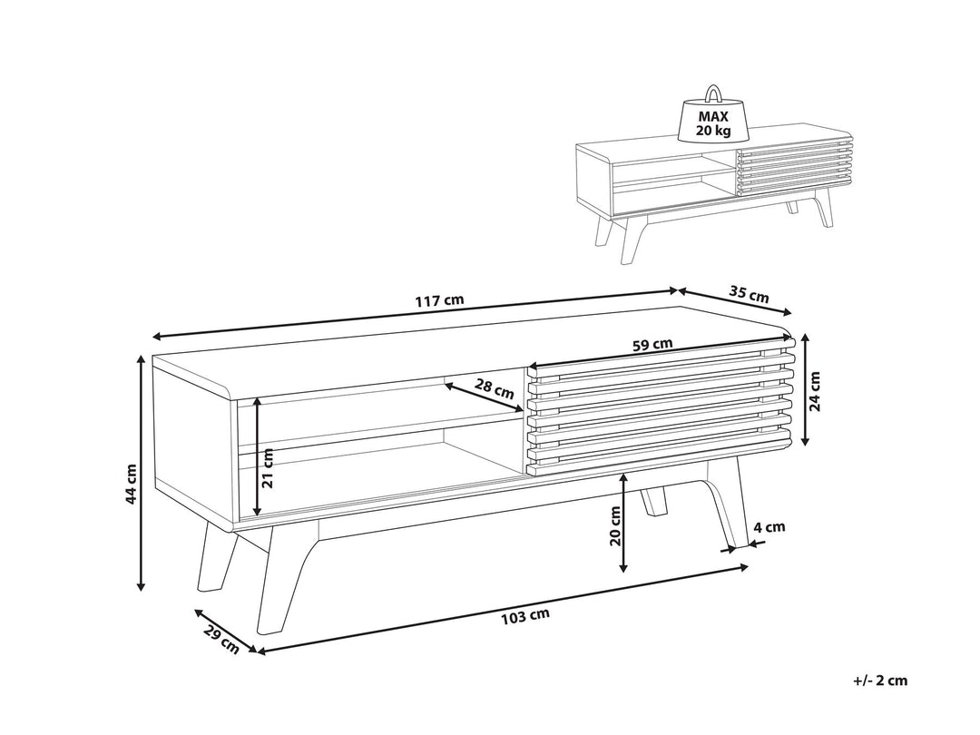 TV Stand Brown/ White Ibarra