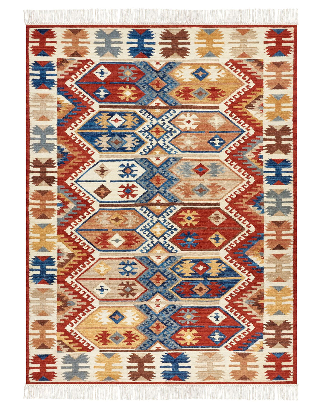 Vanashen Wool Kilim Area Rug 160 x 230 cm Multicolour