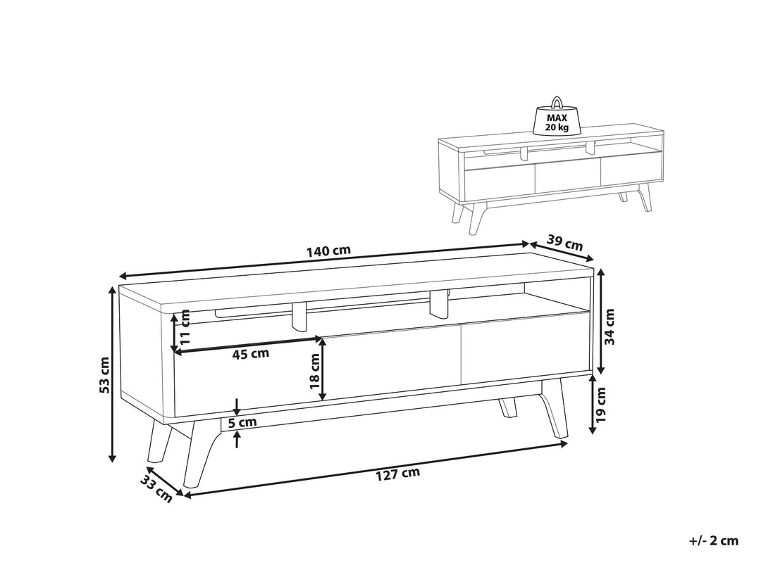 TV Stand Brown/ White Colima