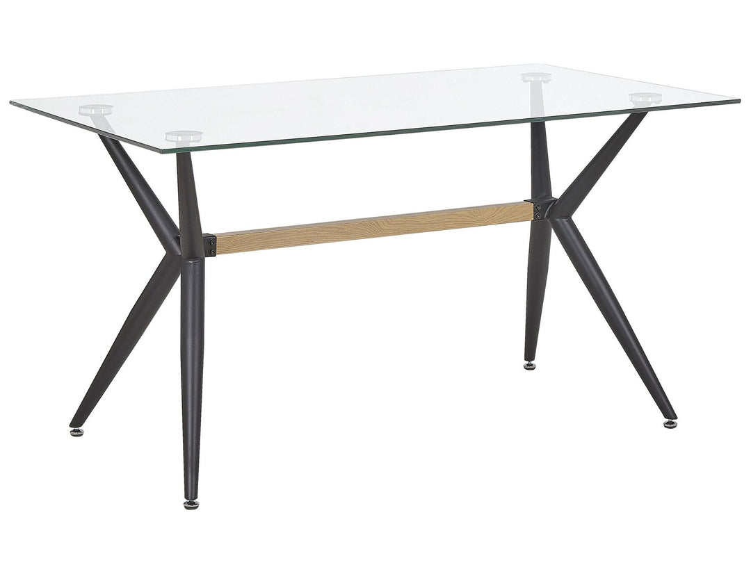 Sacramento Glass Top Dining Table 140 x 80 cm Black