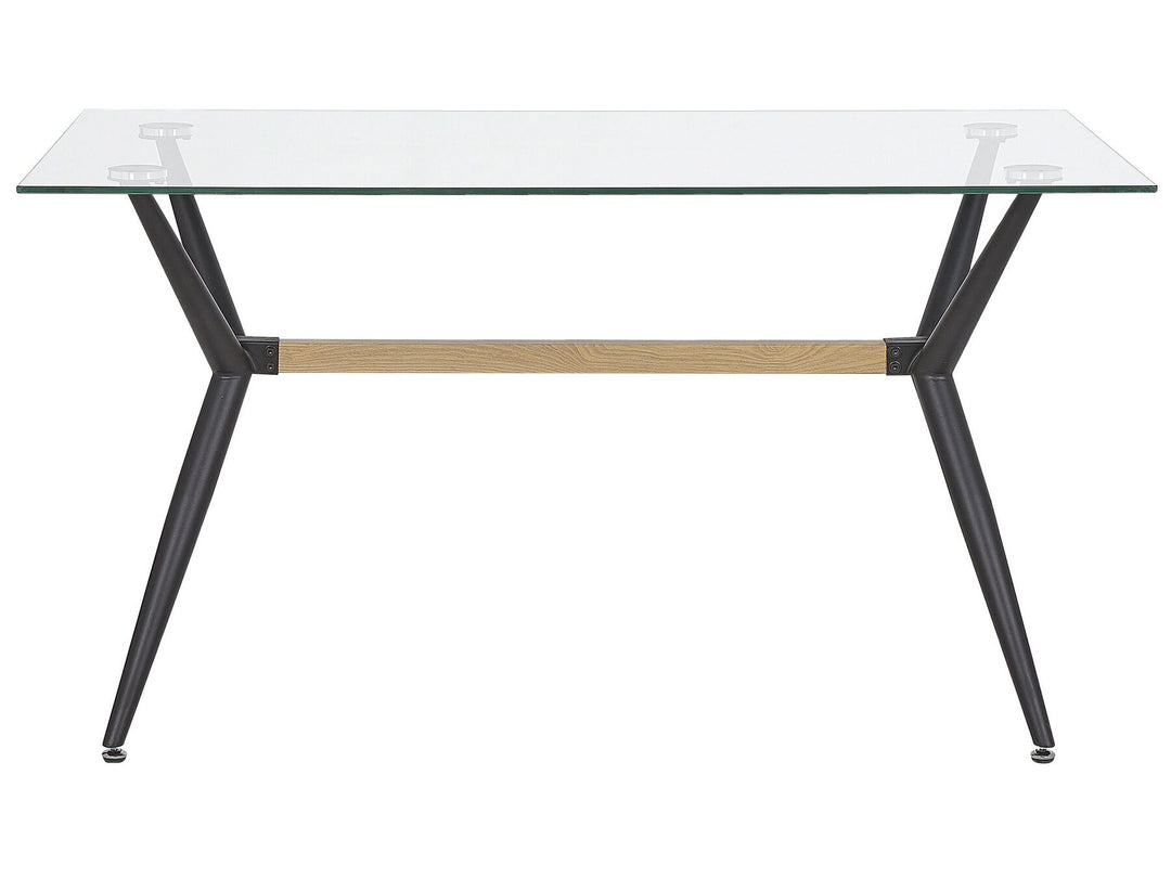 Mousoulita Glass Top Dining Table 140 x 80 cm Black