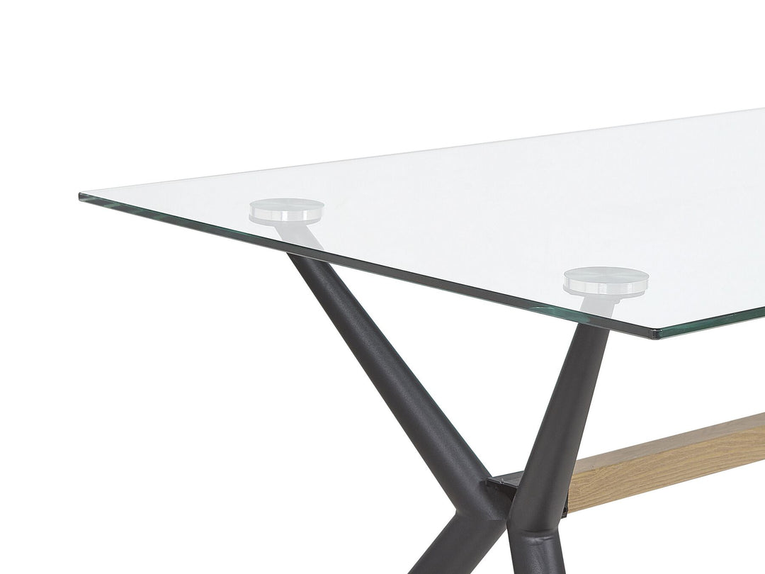 Mousoulita Glass Top Dining Table 140 x 80 cm Black