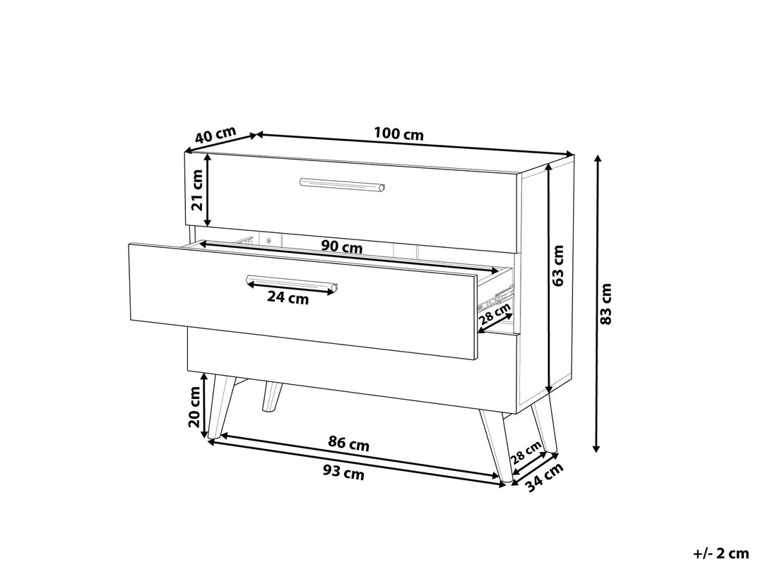 Adams 3 Drawer Chest White