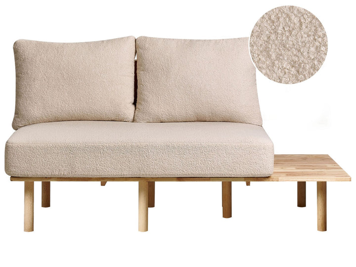 Salo 2 Seater Boucle Sofa with Table Beige