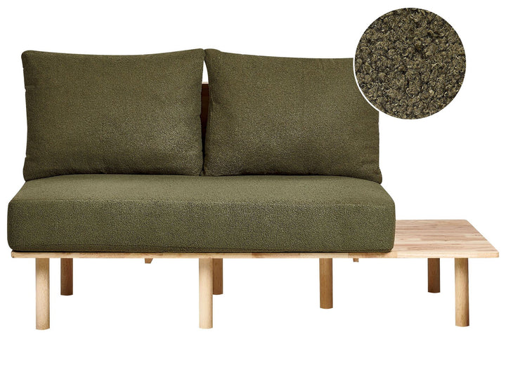 Salo 2 Seater Boucle Sofa with Table Dark Green