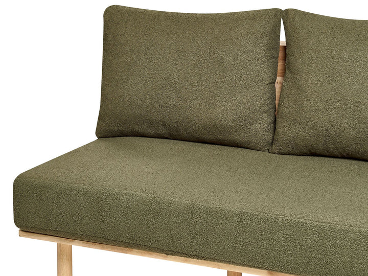 Salo 2 Seater Boucle Sofa with Table Dark Green