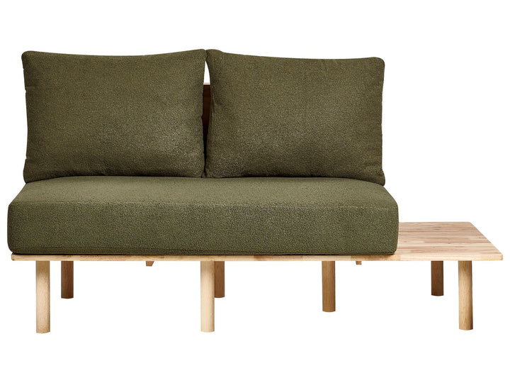 Salo 2 Seater Boucle Sofa with Table Dark Green