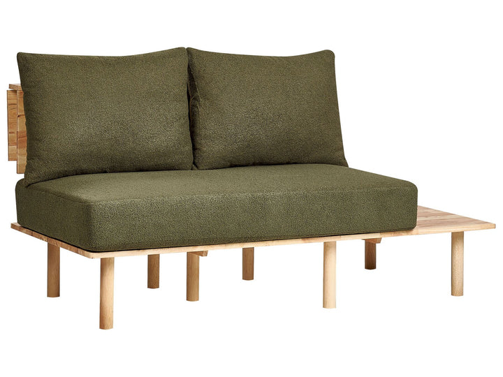 Salo 2 Seater Boucle Sofa with Table Dark Green