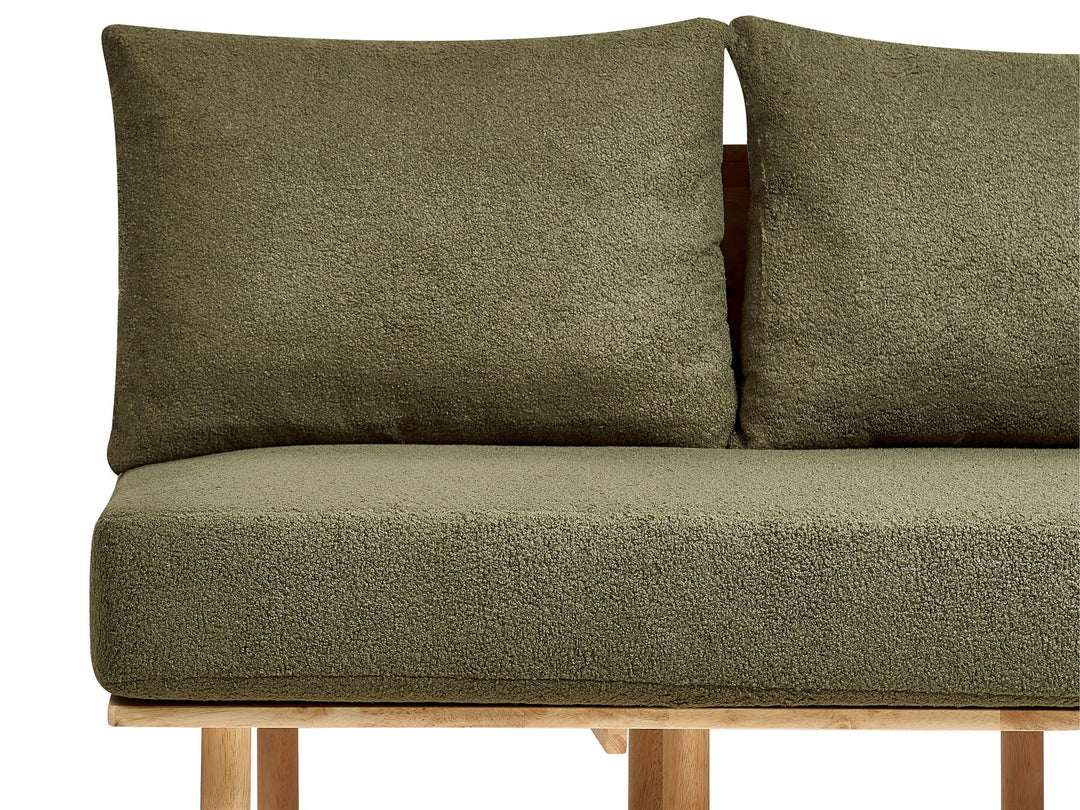 Salo 2 Seater Boucle Sofa with Table Dark Green