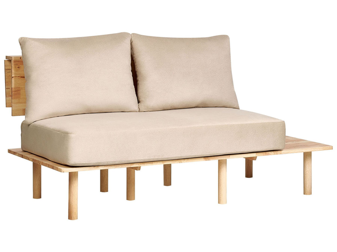 Salo 2 Seater Fabric Sofa with Table Beige