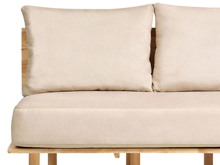 Salo 2 Seater Fabric Sofa with Table Beige