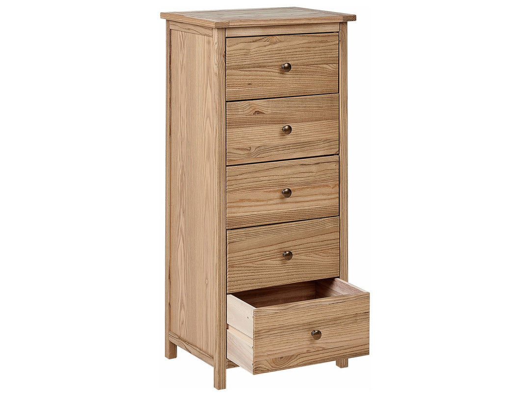 Gia 5 Drawer Chest 50 cm Light Wood