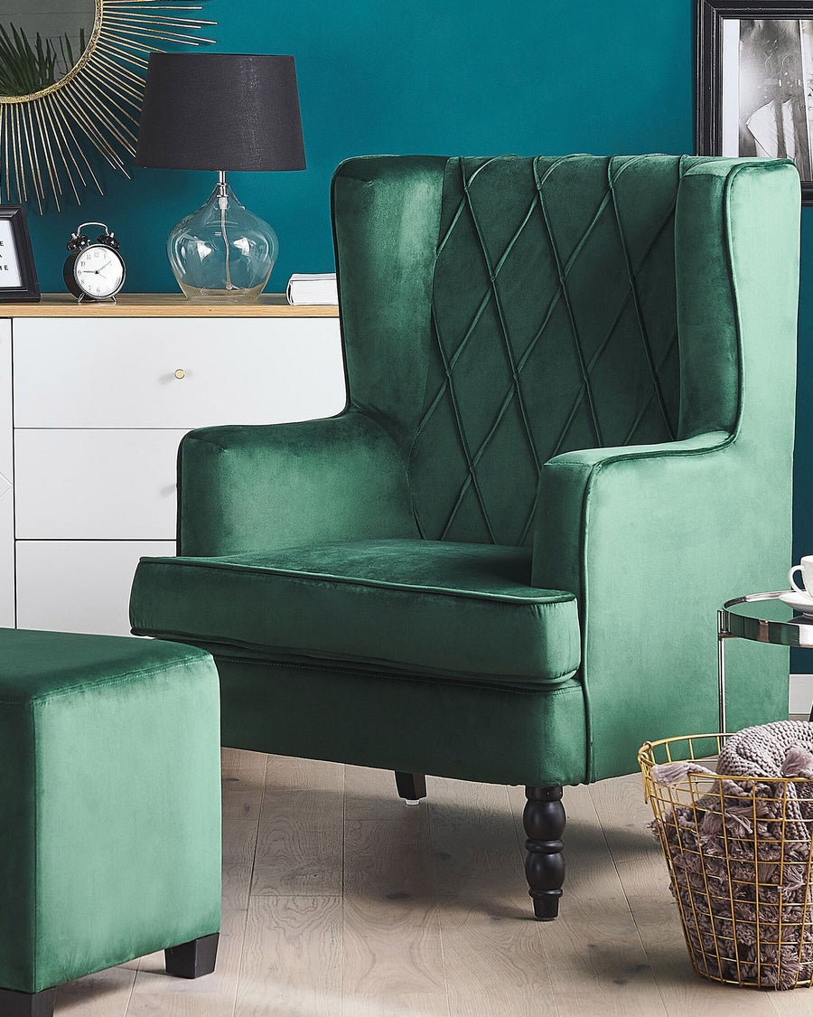 Sandset Armchair Velvet Dark Green