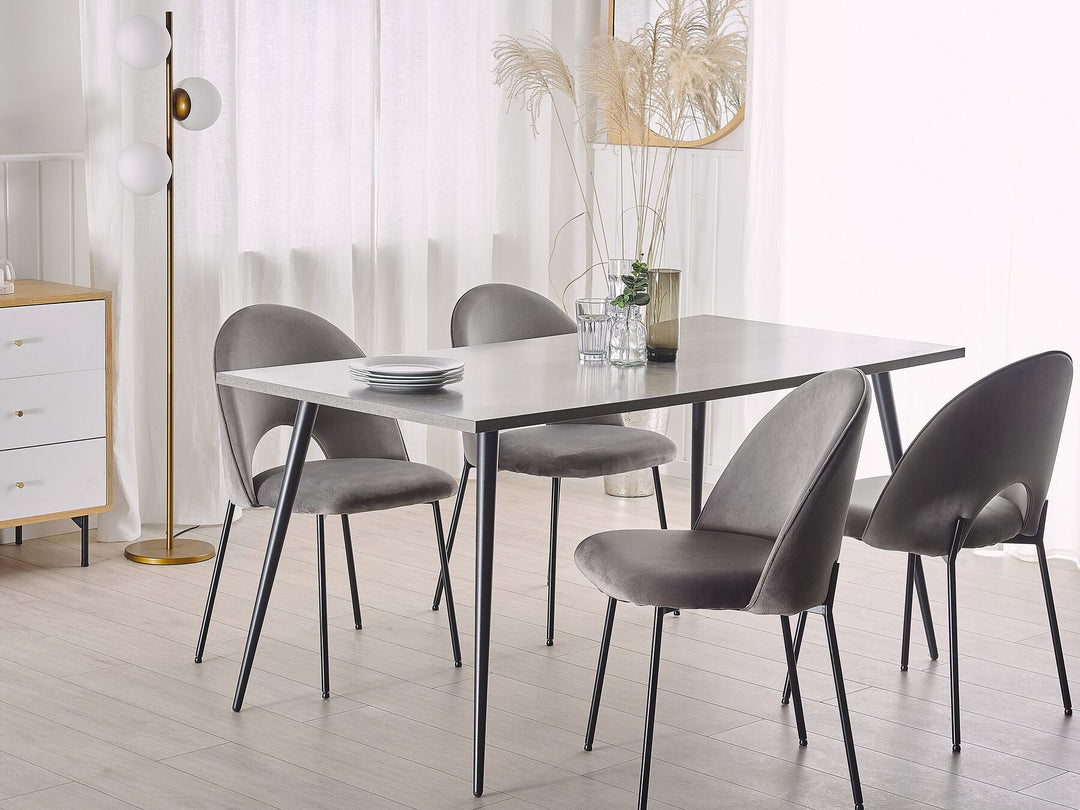 Santiago Dining Table 160 x 80 cm Concrete Effect with Black