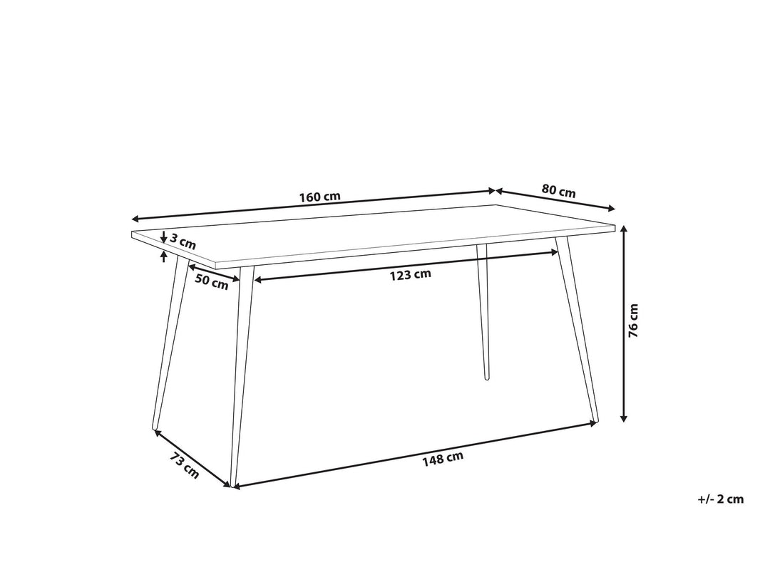 Burton Dining Table 160 x 80 cm Concrete Effect with Black