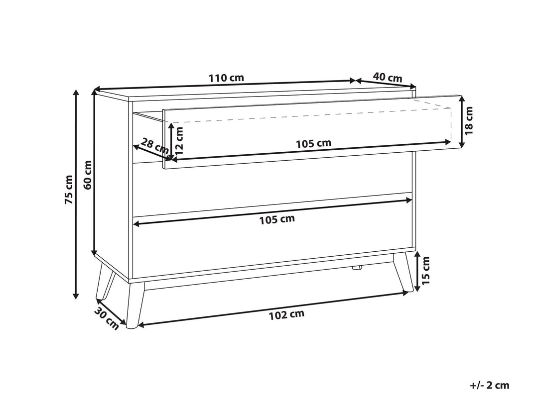 Somers 3 Drawer Chest Light Wood