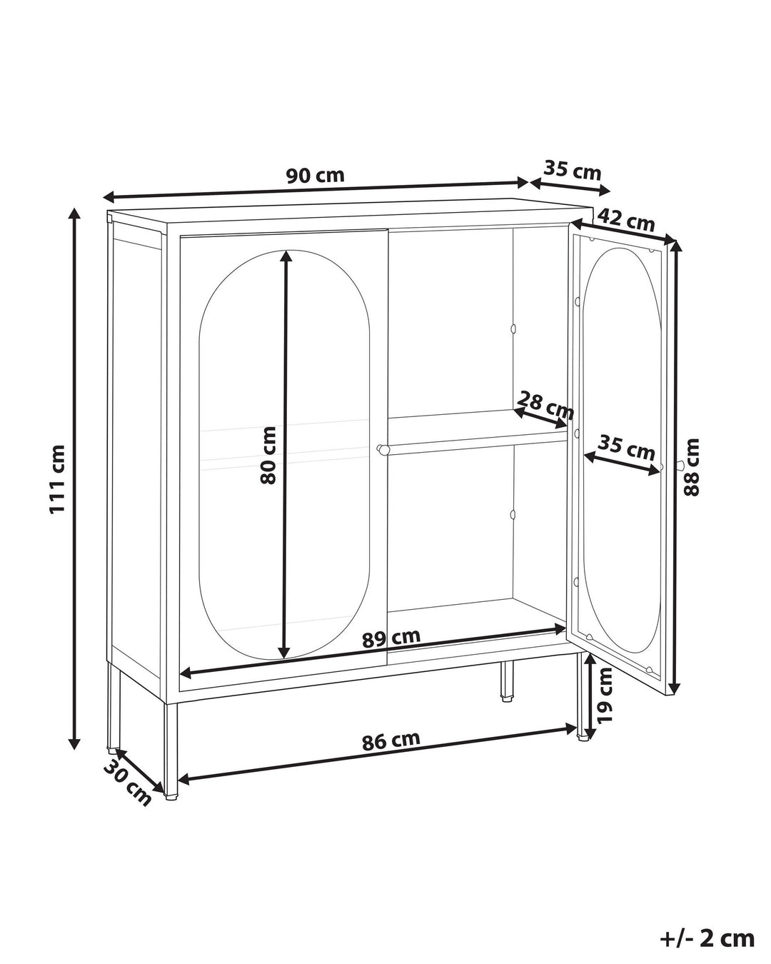 Damyah Steel Display Cabinet Black