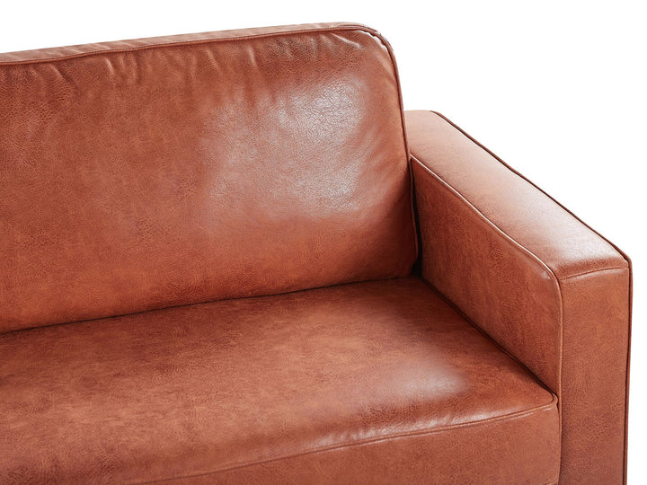 Savalen 3 Seater Faux Leather Golden Brown