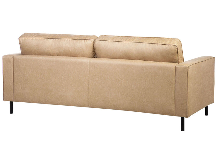 Savalen 3 Seater Faux Leather Sofa Beige