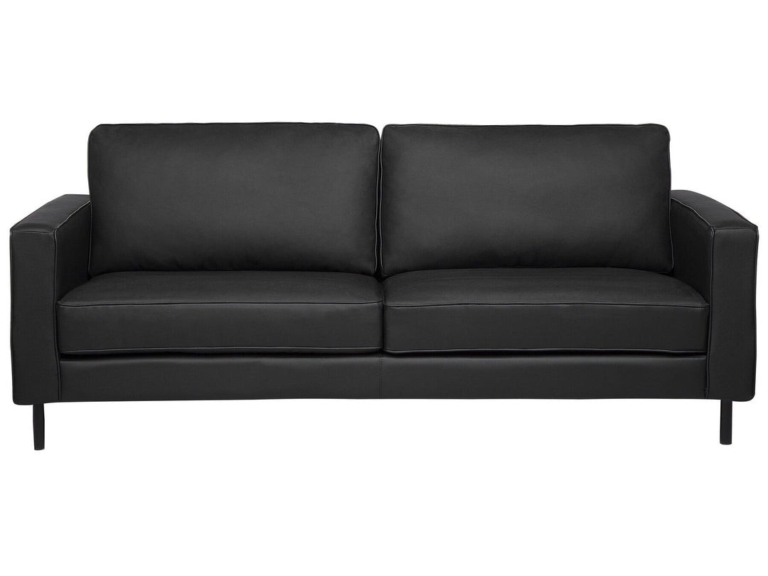 Savalen 3 Seater Leather Sofa Black