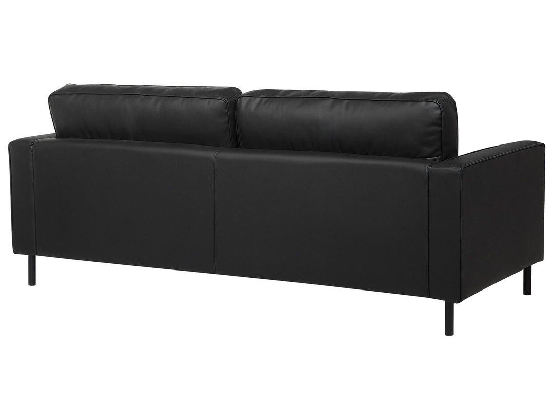 Savalen 3 Seater Leather Sofa Black