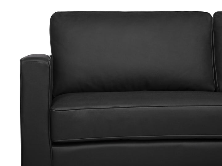 Savalen 3 Seater Leather Sofa Black