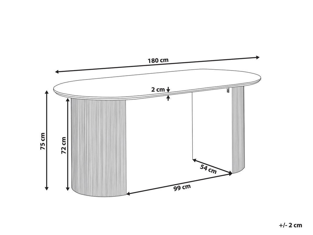 Dilaver Dining Table 180 x 90 cm Light Wood