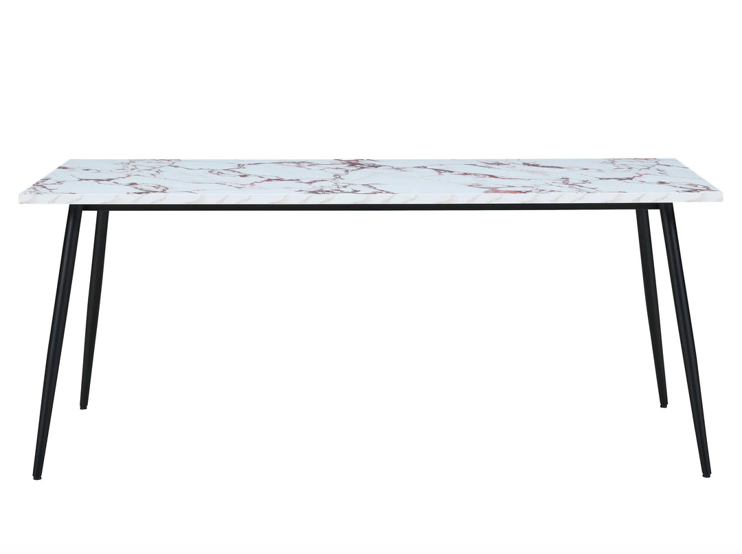 Horizon White Marble Effect Rectangular Dining Table
