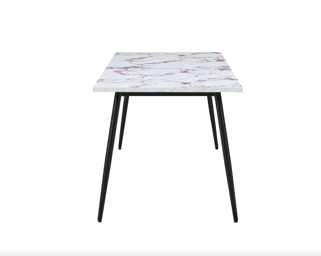 Horizon White Marble Effect Rectangular Dining Table